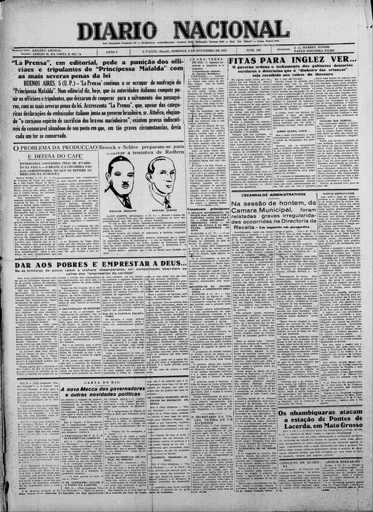 “La Prensa, em editorial, pede a punição dos officiaes e tripulantes do Principessa Mafalda com as mais severas penas da lei” (La Prensa, in an editorial, calls for the officers and crew of the Principessa Mafalda to be punished with the full severity of the law).