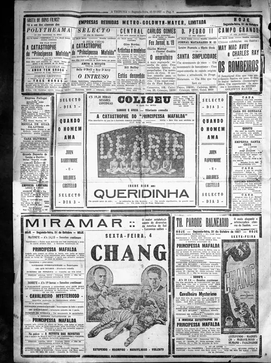 Six days later the sinking was already showing: three cinemas in Santos advertise “A catastrophe do Principessa Mafalda” (The Principessa Mafalda catastrophe), “a film describing the horrendous maritime disaster”.