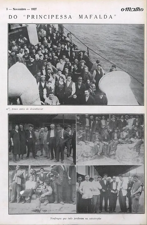 Survivors photographed before landing.