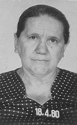 Pulcheria Pasqua Dei Agnoli, 1921–2013. She was six on the night of the shipwreck. Identity-document photograph, 1980.